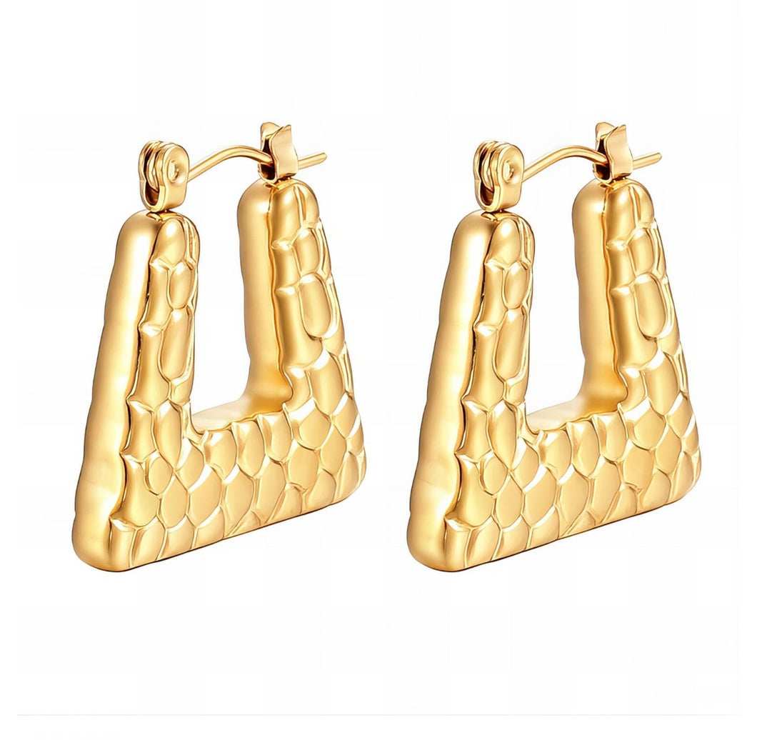 Earrings 18k gold plated steel