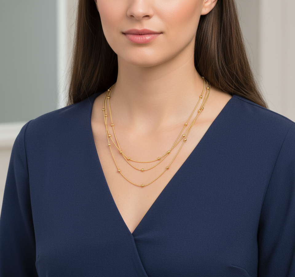 Necklaces , 18k Gold plated steel