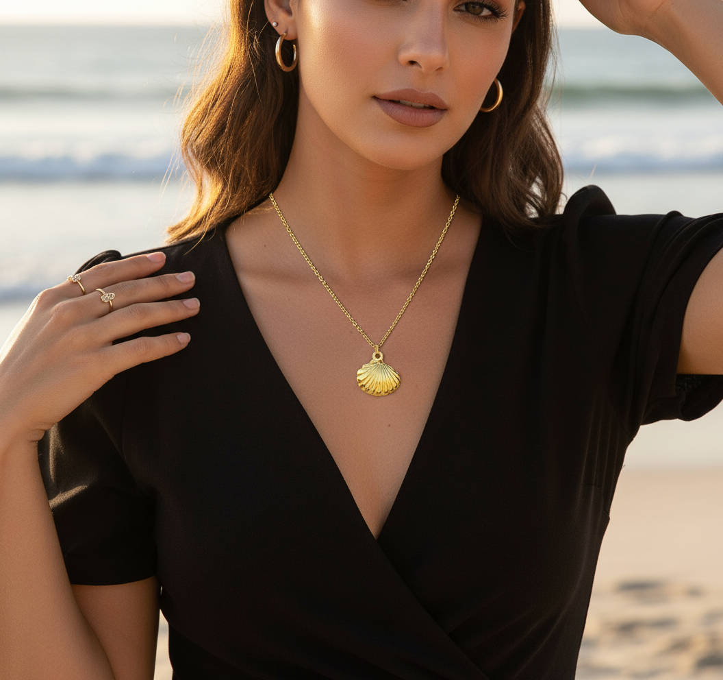 Necklace 18k gold plated steel