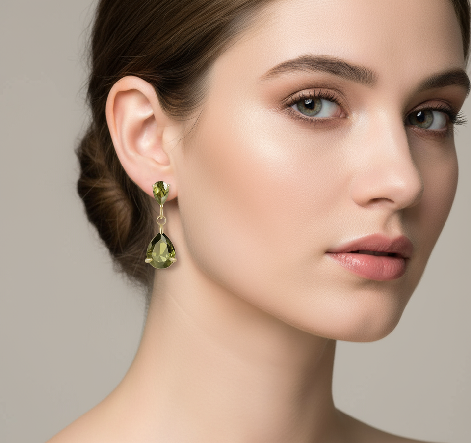 Earrings, 18k  gold plated steel