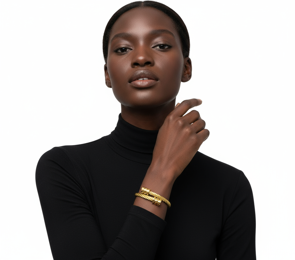 Bracelet 18k gold plated steel