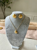 jewelry set  18k gold plated steel