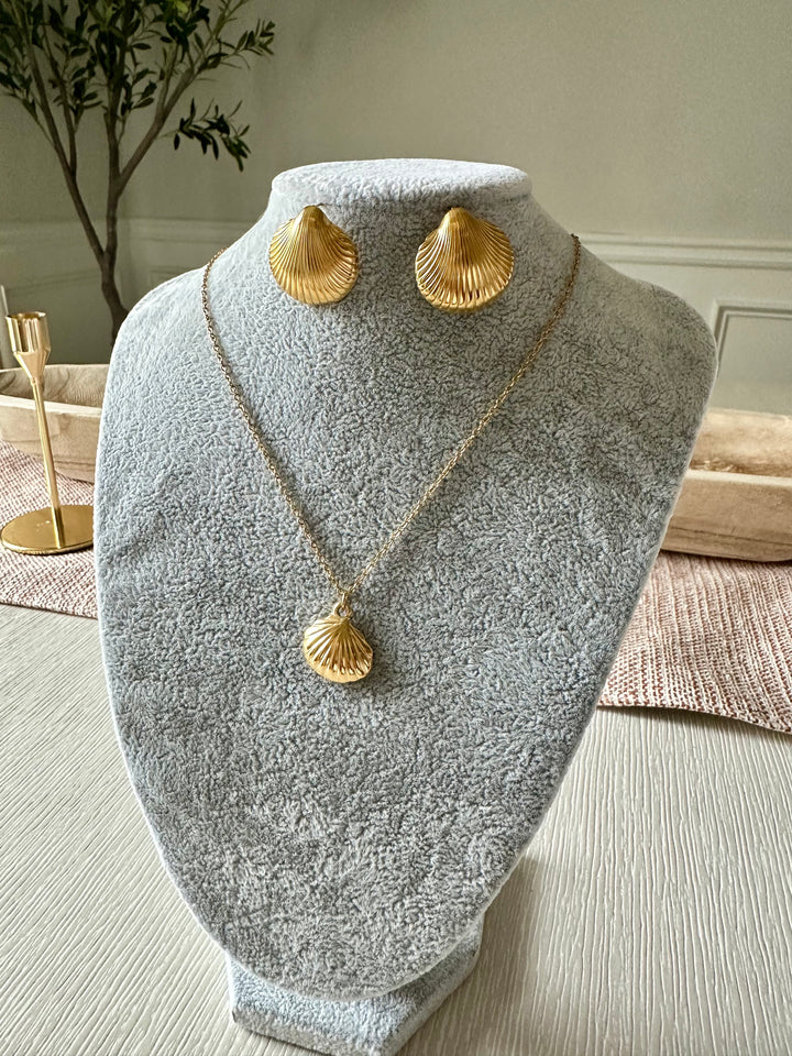 jewelry set  18k gold plated steel