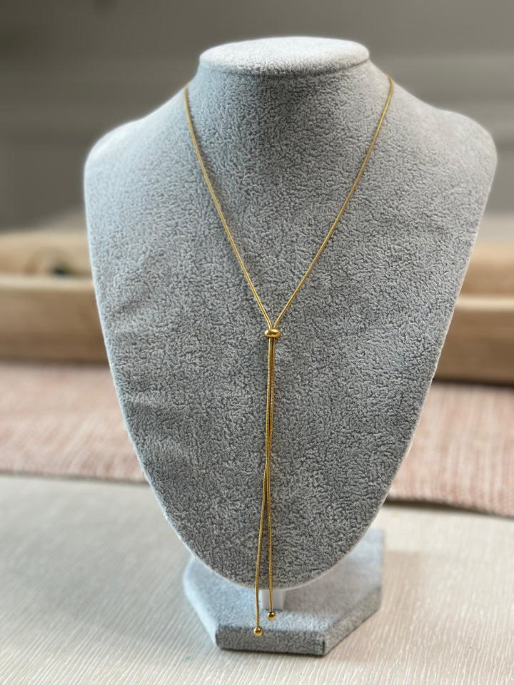 Necklace, 18K gold plated steel