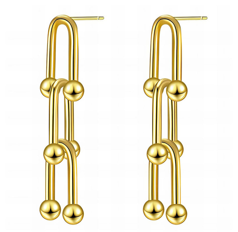 Earrings 18k gold plated steel