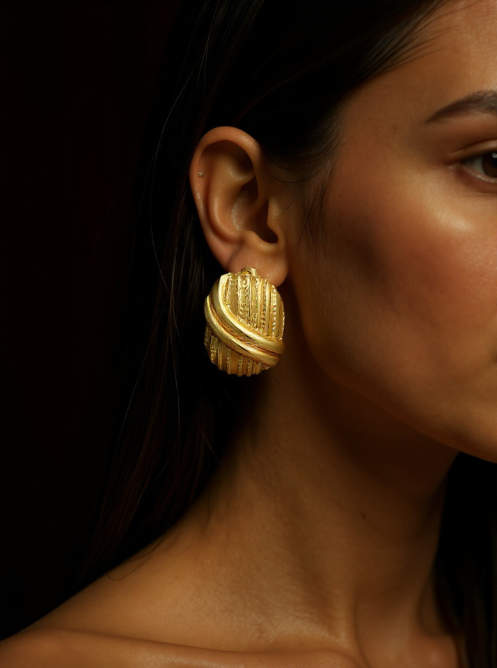 EARRINGS 18K GOLD PLATED STEEL