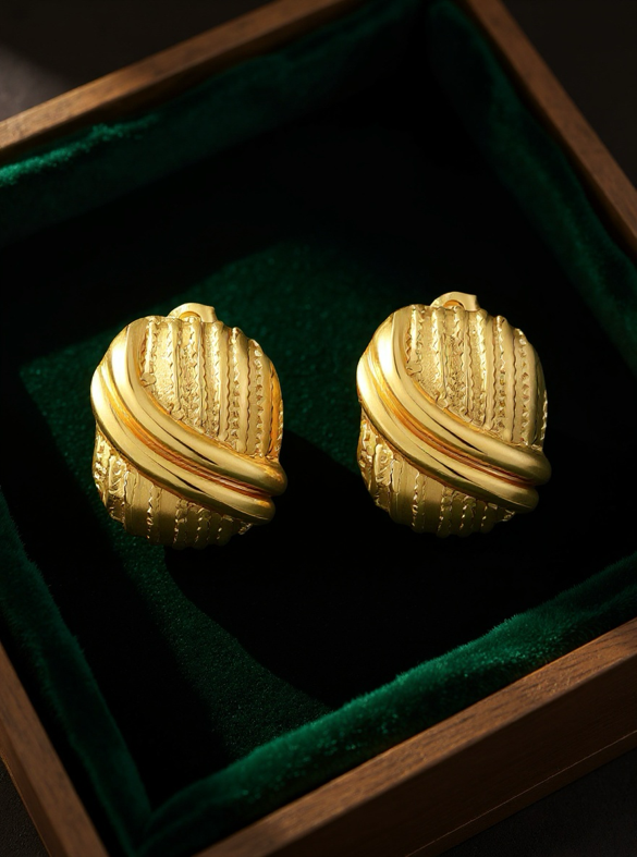 EARRINGS 18K GOLD PLATED STEEL