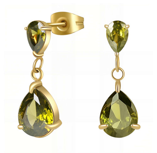 Earrings, 18k  gold plated steel